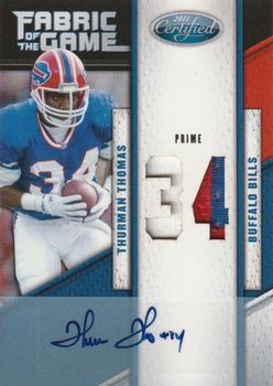 2011 Panini Certified - Fabric of the Game Jersey Number Autographs Prime #62 Thurman Thomas Front