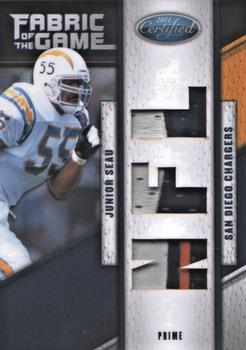 2011 Panini Certified - Fabric of the Game NFL Die Cut Prime #85 Junior Seau Front