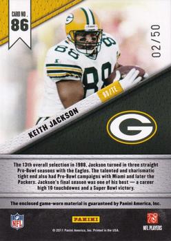 2011 Panini Certified - Fabric of the Game Prime #86 Keith Jackson Back