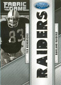 2011 Panini Certified - Fabric of the Game Team Die Cut #61 Ted Hendricks Front
