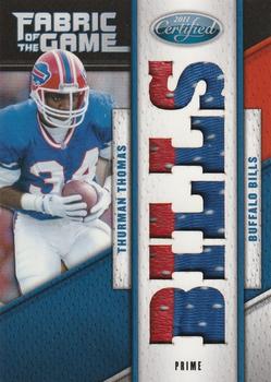 2011 Panini Certified - Fabric of the Game Team Die Cut Prime #62 Thurman Thomas Front