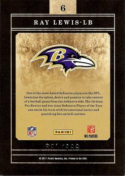 2011 Panini Certified - Gold Team #6 Ray Lewis Back