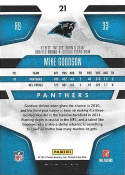 2011 Panini Certified - Mirror Blue #21 Mike Goodson Back
