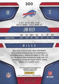 2011 Panini Certified - Mirror Gold Signatures #300 Jim Kelly Back