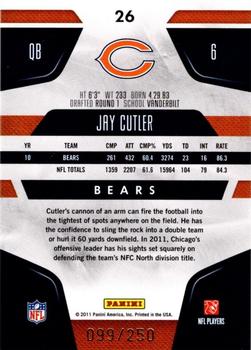 2011 Panini Certified - Mirror Red #26 Jay Cutler  Back