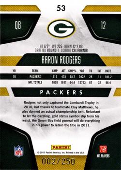 2011 Panini Certified - Mirror Red #53 Aaron Rodgers  Back
