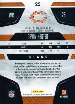 2011 Panini Certified - Platinum Red #25 Devin Hester  Back