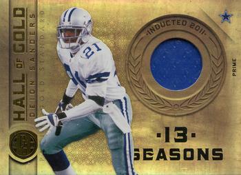 2011 Panini Gold Standard - Hall of Gold Materials Prime #3 Deion Sanders Front