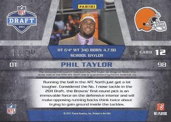 2011 Panini Limited - Draft Day Lids #12 Phil Taylor Back