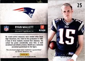 2011 Panini Limited - Initial Steps Shoes #25 Ryan Mallett Back