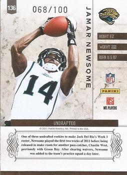 2011 Panini Plates & Patches - Silver #136 Jamar Newsome Back