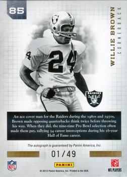 2011 Panini Playbook - Accolades Signatures #85 Willie Brown Back
