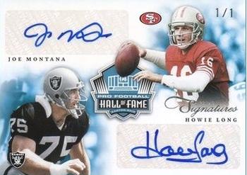 2011 Panini Prime Signatures - Call to the Hall Dual Autographs #16 Howie Long / Joe Montana Front