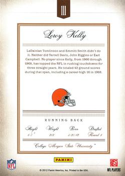 2011 Panini Prime Signatures - Prime Proof Green #111 Leroy Kelly Back