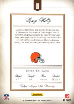 2011 Panini Prime Signatures - Prime Proof Red #111 Leroy Kelly Back