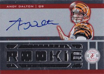 2011 Panini Totally Certified - Freshman Fabric Signatures Red #203 Andy Dalton Front
