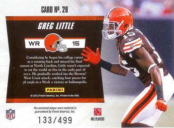 2011 Panini Totally Certified - Future Materials #28 Greg Little Back