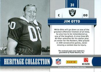 2011 Panini Totally Certified - Heritage Collection Jerseys Prime #31 Jim Otto Back