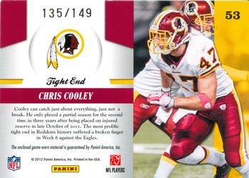 2011 Panini Totally Certified - Piece of the Game #53 Chris Cooley Back