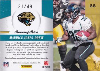 2011 Panini Totally Certified - Piece of the Game Prime #22 Maurice Jones-Drew Back
