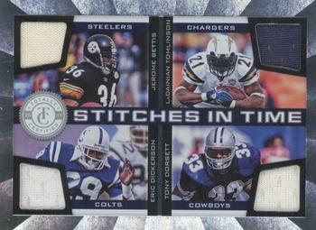 2011 Panini Totally Certified - Stitches in Time #2 Jerome Bettis / LaDainian Tomlinson / Eric Dickerson / Tony Dorsett Front