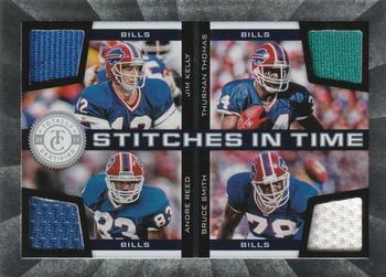 2011 Panini Totally Certified - Stitches in Time #8 Jim Kelly / Thurman Thomas / Andre Reed / Bruce Smith Front