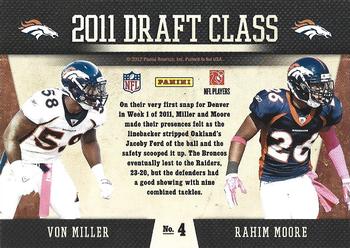 2011 Playoff Contenders - Draft Class #4 Von Miller / Rahim Moore Back