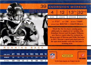 2011 Playoff Contenders - Playoff Ticket #39 Knowshon Moreno Back