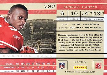 2011 Playoff Contenders - Playoff Ticket #232 Kendall Hunter Back