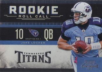 2011 Playoff Contenders - Rookie Roll Call Black #7 Jake Locker Front