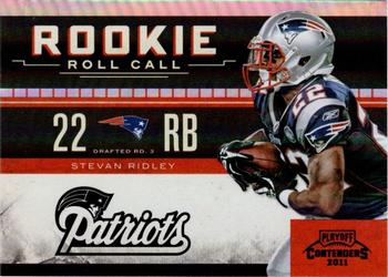 2011 Playoff Contenders - Rookie Roll Call Black #15 Stevan Ridley Front
