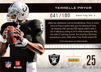 2011 Playoff Contenders - Rookie Roll Call Gold #25 Terrelle Pryor Back