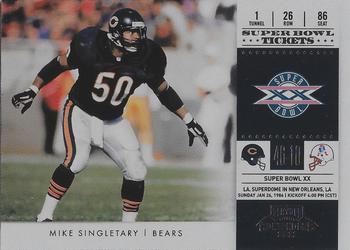 2011 Playoff Contenders - Super Bowl Tickets #18 Mike Singletary Front