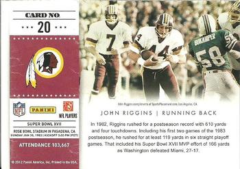 2011 Playoff Contenders - Super Bowl Tickets #20 John Riggins Back