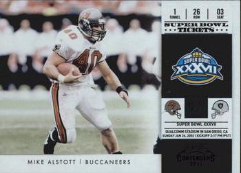 2011 Playoff Contenders - Super Bowl Tickets Black #12 Mike Alstott Front