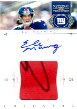 2011 Playoff National Treasures - Colossal Materials Signature Prime #8 Eli Manning Front