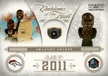 2011 Playoff National Treasures - Emblems of the Hall #4 Shannon Sharpe Front