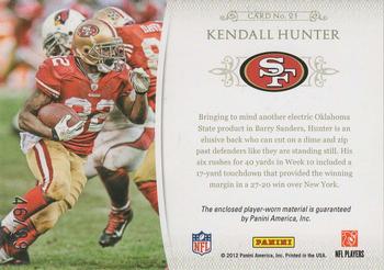 2011 Playoff National Treasures - NFL Gear Triple #21 Kendall Hunter Back