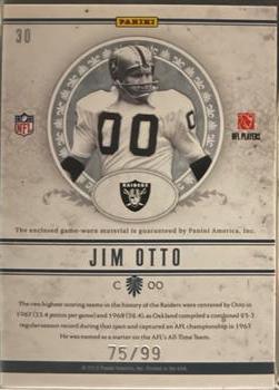 2011 Playoff National Treasures - NFL Greatest Materials #30 Jim Otto Back