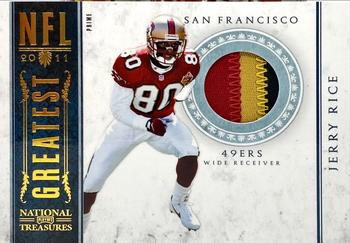2011 Playoff National Treasures - NFL Greatest Materials Prime #11 Jerry Rice Front