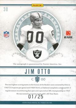 2011 Playoff National Treasures - NFL Greatest Signatures #30 Jim Otto Back