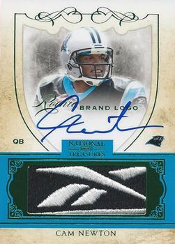 2011 Playoff National Treasures - Rookie Brand Logos Signatures #22 Cam Newton Front