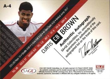 2011 SAGE - Autographs Gold #A-4 Curtis Brown Back
