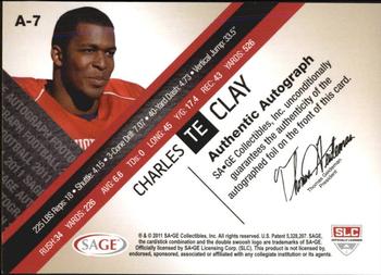 2011 SAGE - Autographs Gold #A-7 Charles Clay Back