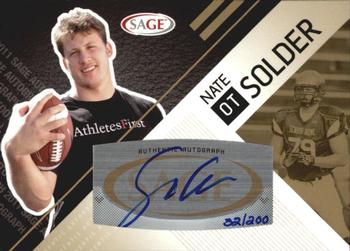 2011 SAGE - Autographs Gold #A-49 Nate Solder Front