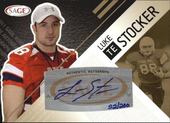 2011 SAGE - Autographs Gold #A-51 Luke Stocker Front