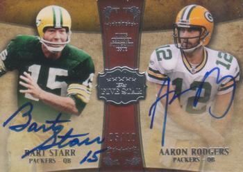2011 Topps Five Star - Dual Veteran and Rookie Autographs #FSSC-SR Bart Starr / Aaron Rodgers Front