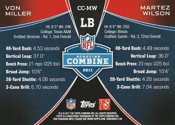 2011 Topps Rising Rookies - Combine Competition #CC-MW Von Miller / Martez Wilson Back
