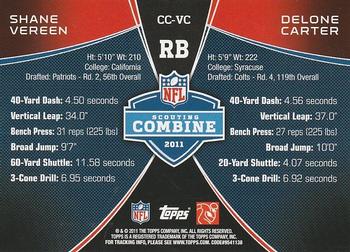 2011 Topps Rising Rookies - Combine Competition #CC-VC Shane Vereen / Delone Carter Back