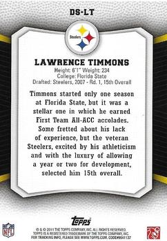 2011 Topps Rising Rookies - Draft Selection #DS-LT Lawrence Timmons Back